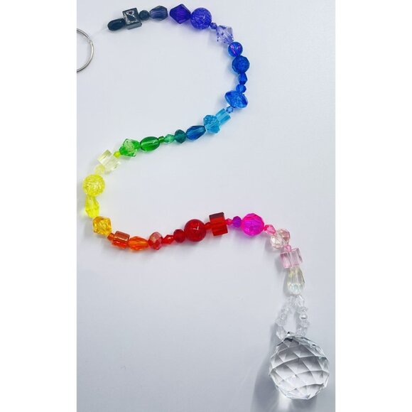 Beaded Suncatcher Rainbow Crystal Prism Hanging Decor Yard Art Tree Jewelry - Picture 2 of 10